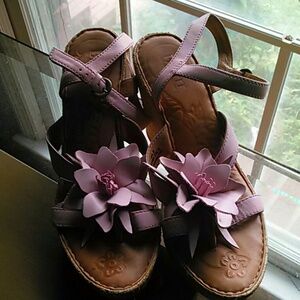 Born Purple and Brown Floral Sandals